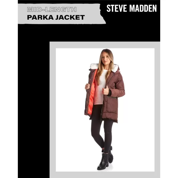 imageSteve Madden Womens Puffer Parka JacketBrown