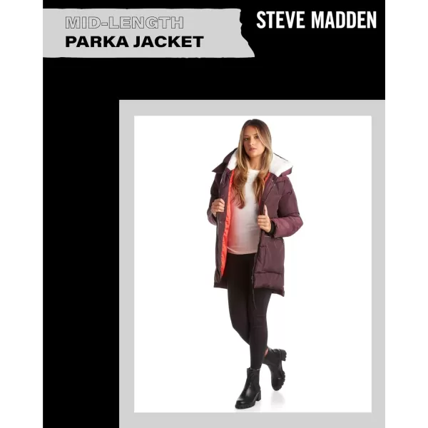 imageSteve Madden Womens Puffer Parka JacketMerlot Two