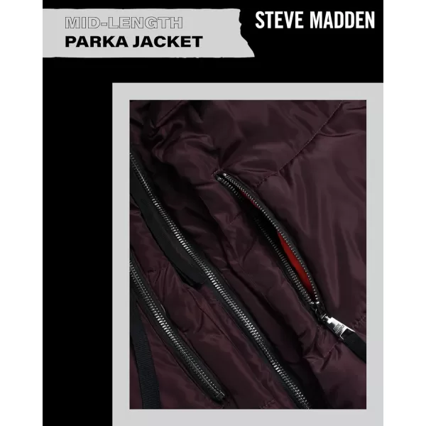 imageSteve Madden Womens Puffer Parka JacketMerlot Two