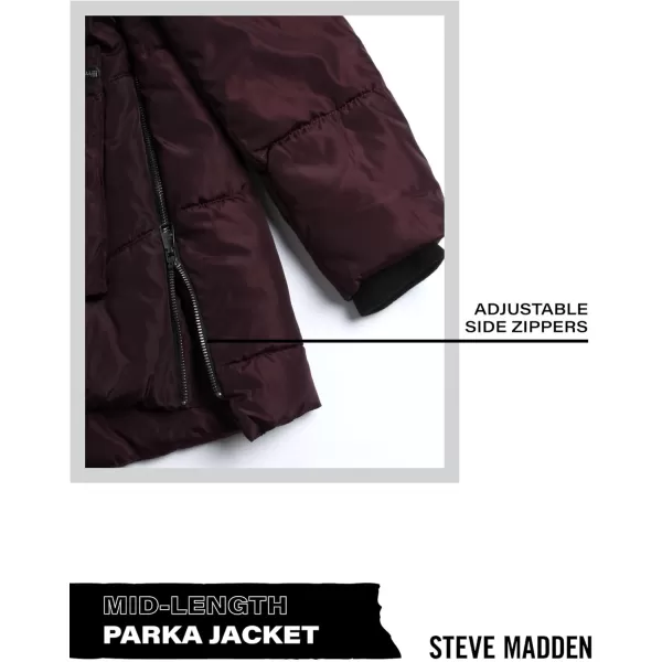 imageSteve Madden Womens Puffer Parka JacketMerlot Two