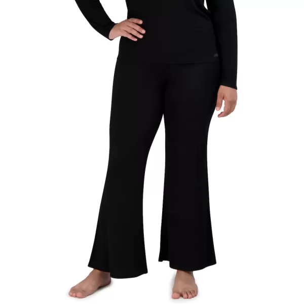 imageSteve Madden Womens Ribbed FlareLeg Sleep PantsBlack