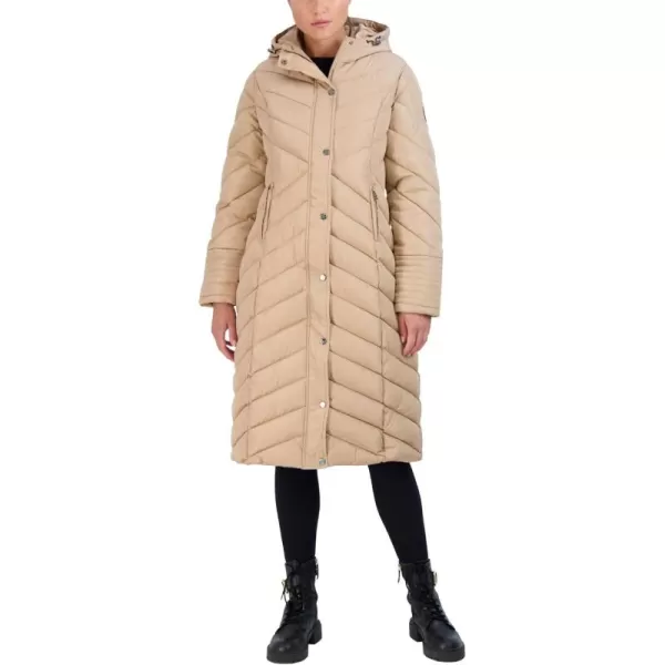 imageMadden Girl by Steve Madden Womens Long Length Maxi Quilted Puffer Jacket S3XTan