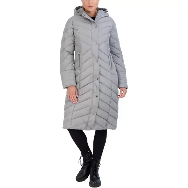 imageMadden Girl by Steve Madden Womens Long Length Maxi Quilted Puffer Jacket S3XTitanium