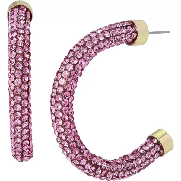 imagePave Rope Hoop EarringsPink