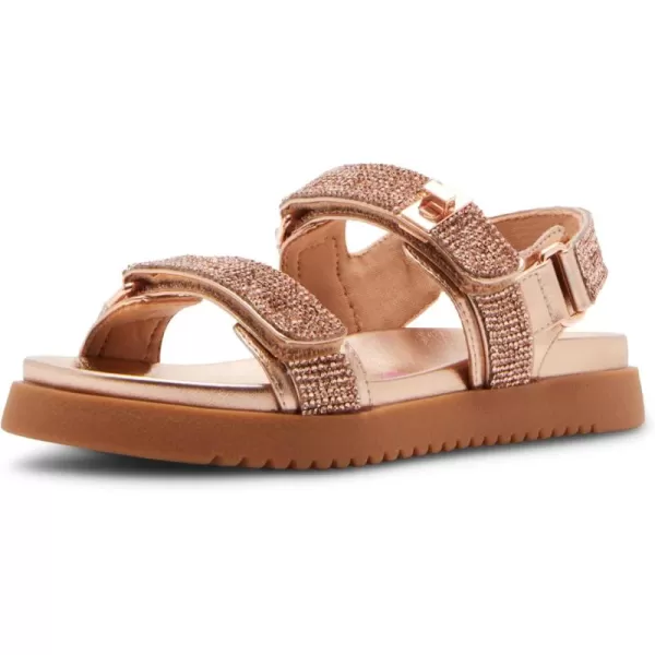 imageSteve Madden Girls Mona Flat SandalRose Gold Rhinestone