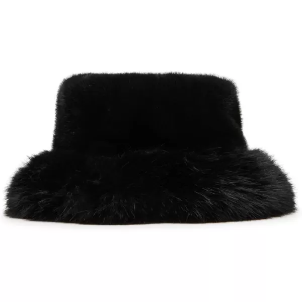 imageSteve Madden Womens Lavan Faux Fur Bucket HatBlack
