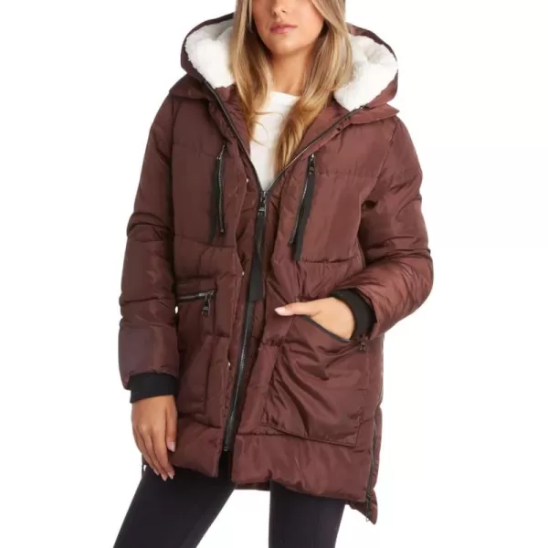 imageSteve Madden Womens Puffer Parka JacketBrown