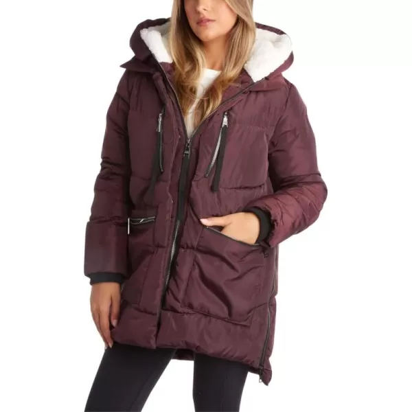 imageSteve Madden Womens Puffer Parka JacketMerlot Two