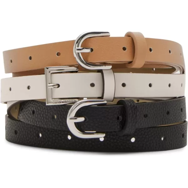 imageSteve Madden womens Duo BeltBlackBoneTan