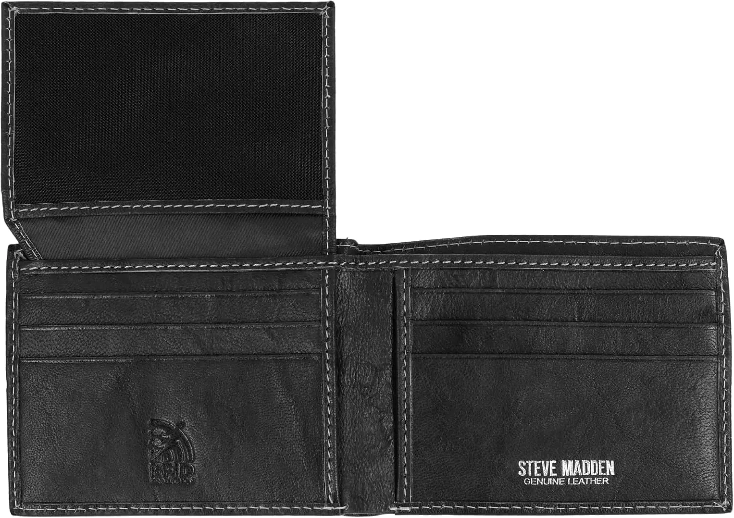 imageSteve Madden Mens Antique Leather Passcase WalletBlack