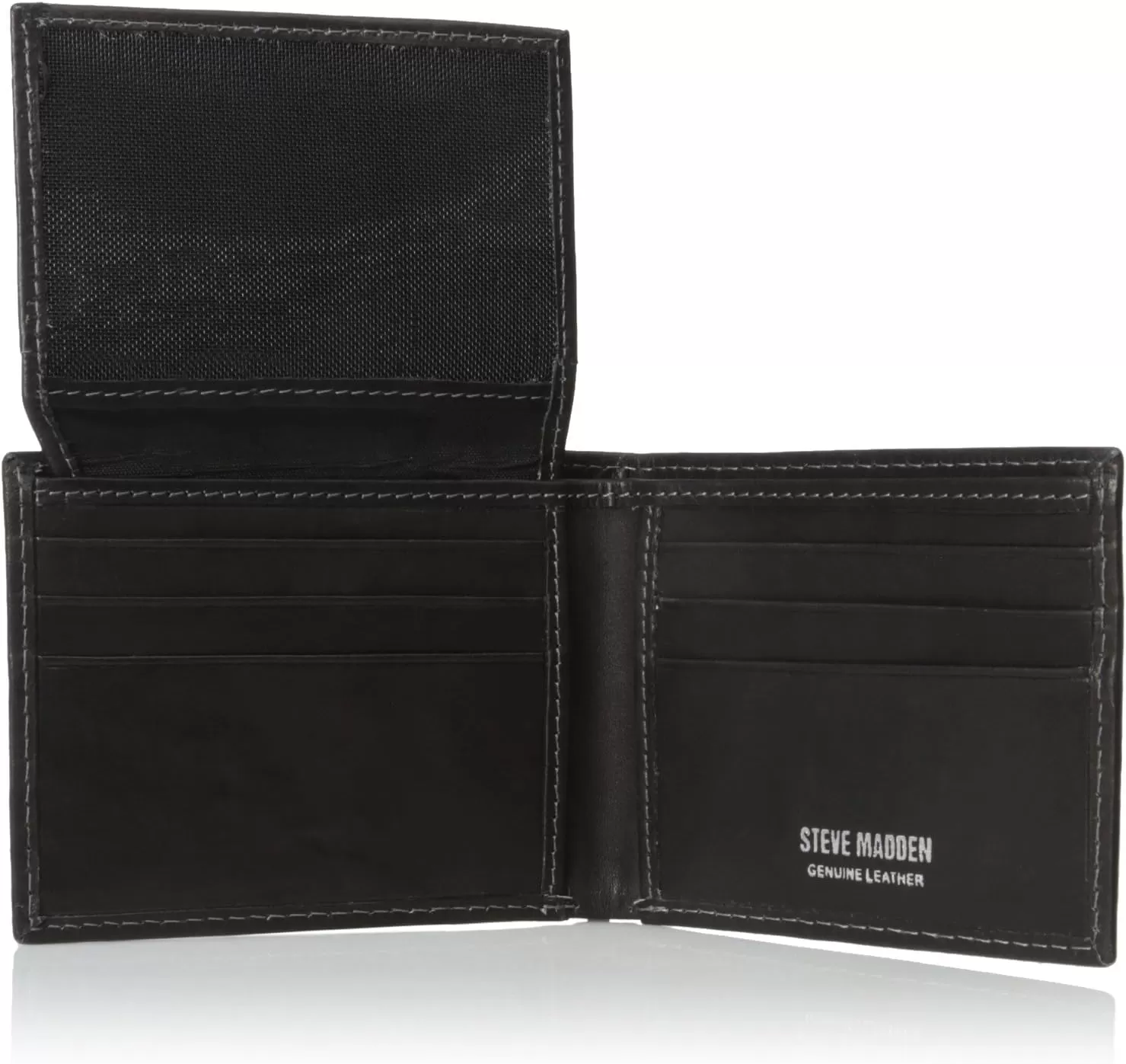 imageSteve Madden Mens Antique Leather Passcase WalletBlack