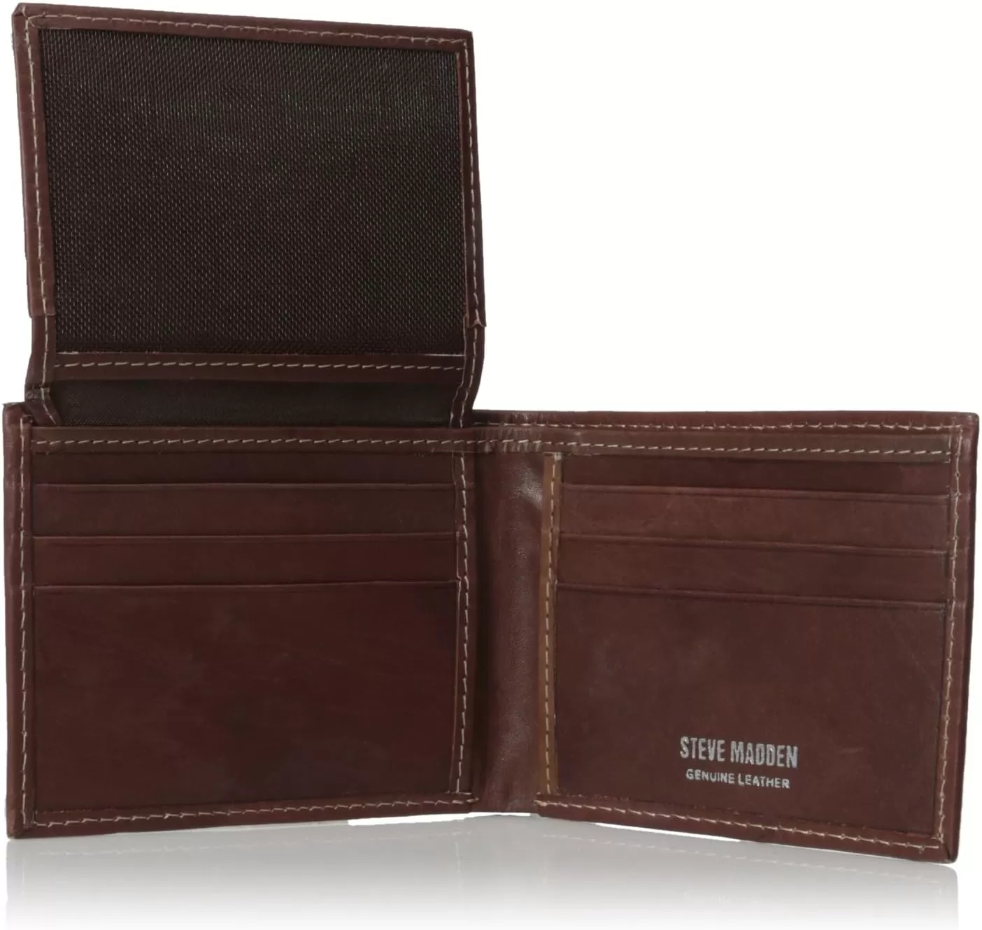 imageSteve Madden Mens Antique Leather Passcase WalletBrown