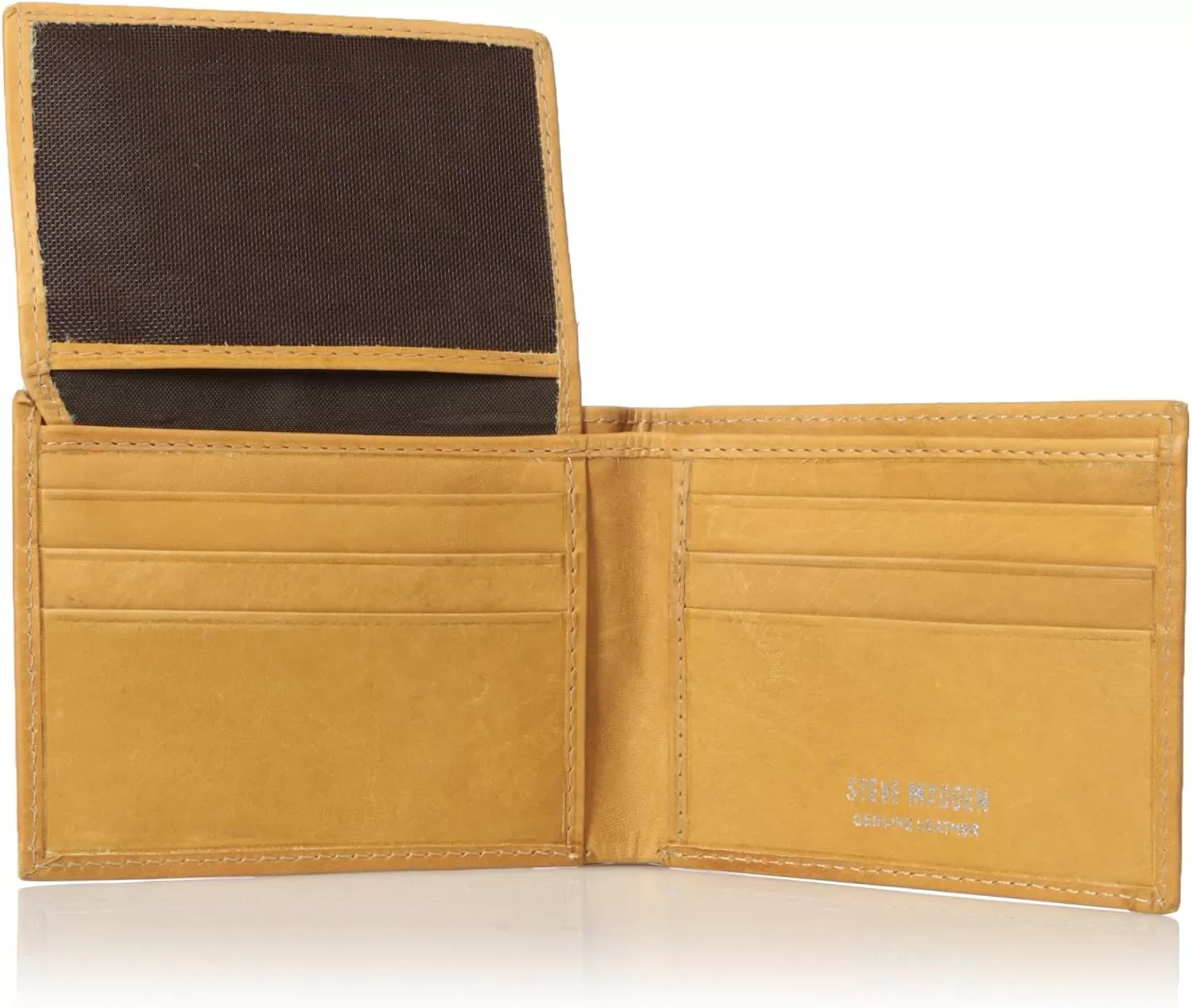 imageSteve Madden Mens Antique Leather Passcase WalletTan
