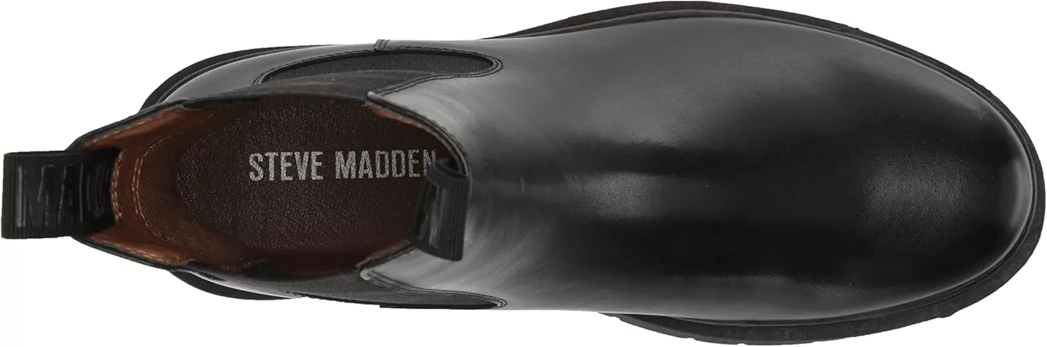imageSteve Madden Mens Belgrave Mid Calf BootBlack Leather