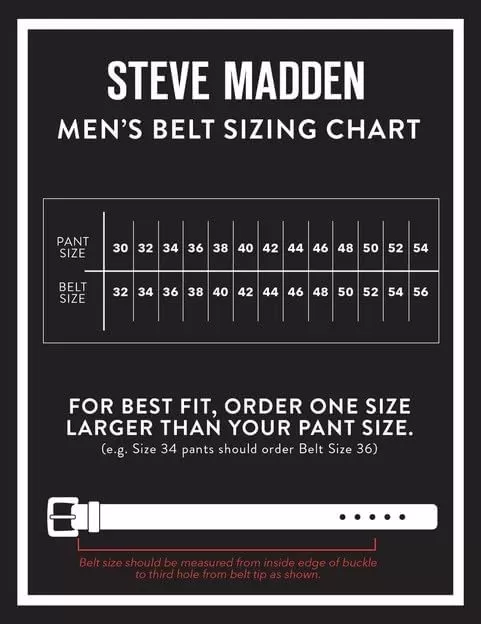 imageSteve Madden Mens Dress Casual Every Day Leather BeltBlackBrown Double Stitch