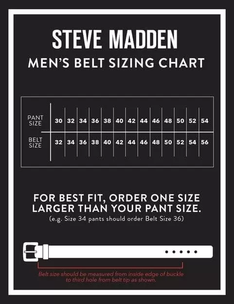 imageSteve Madden Mens Dress Casual Every Day Leather BeltBlackBrown Smooth