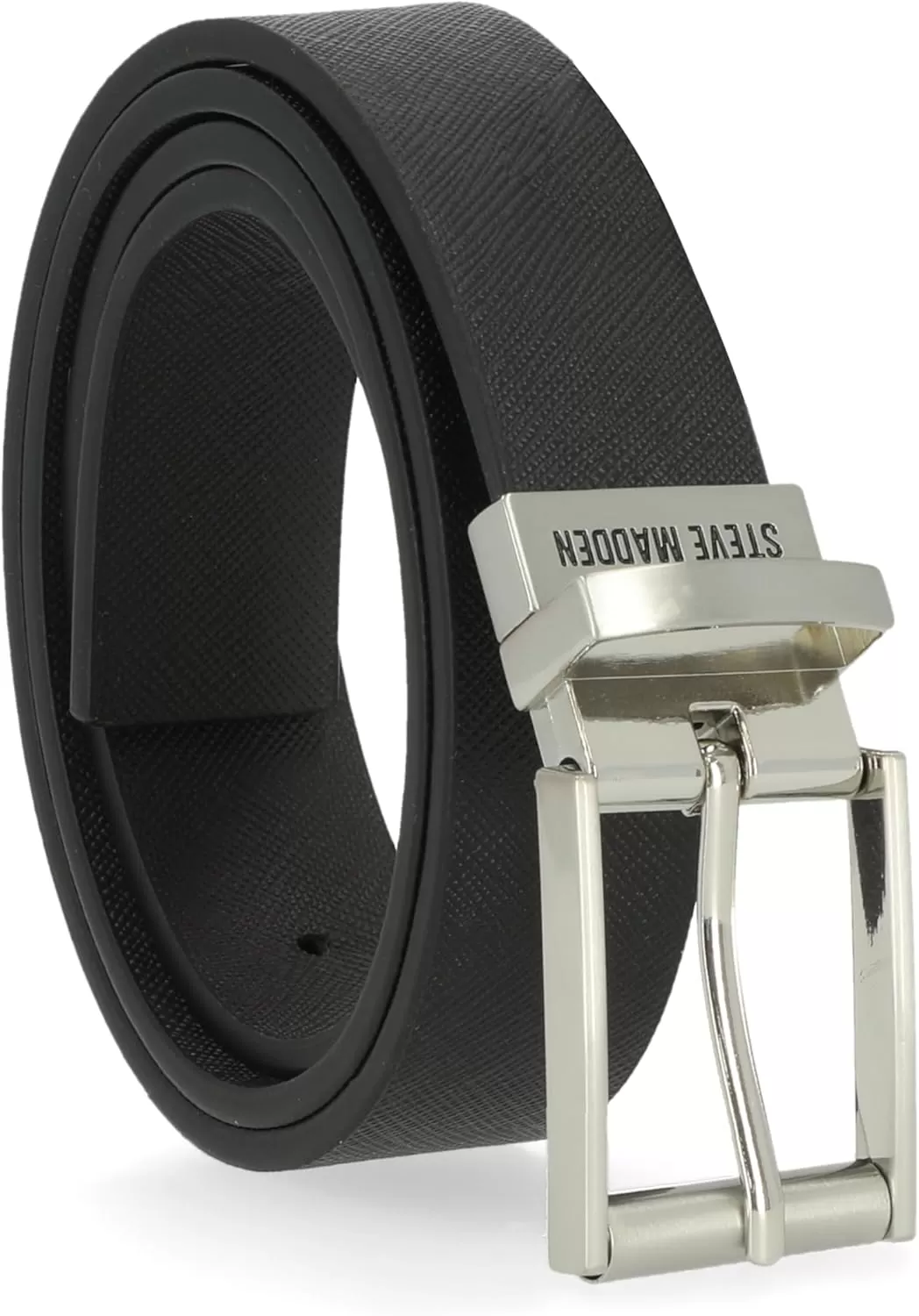 imageSteve Madden Mens Dress Casual Every Day Leather BeltBlackBrown Textured