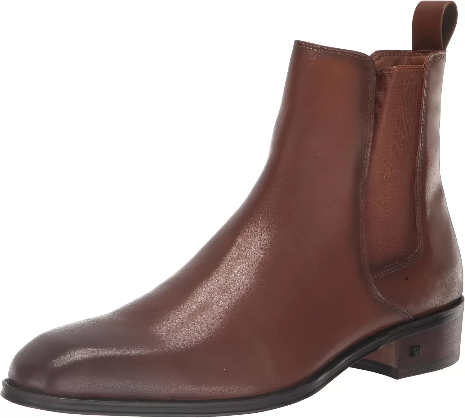 imageSteve Madden Mens Hamlin Chelsea BootTan Leather