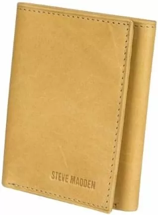 imageSteve Madden Mens RFID Leather Trifold Wallet with Id Window