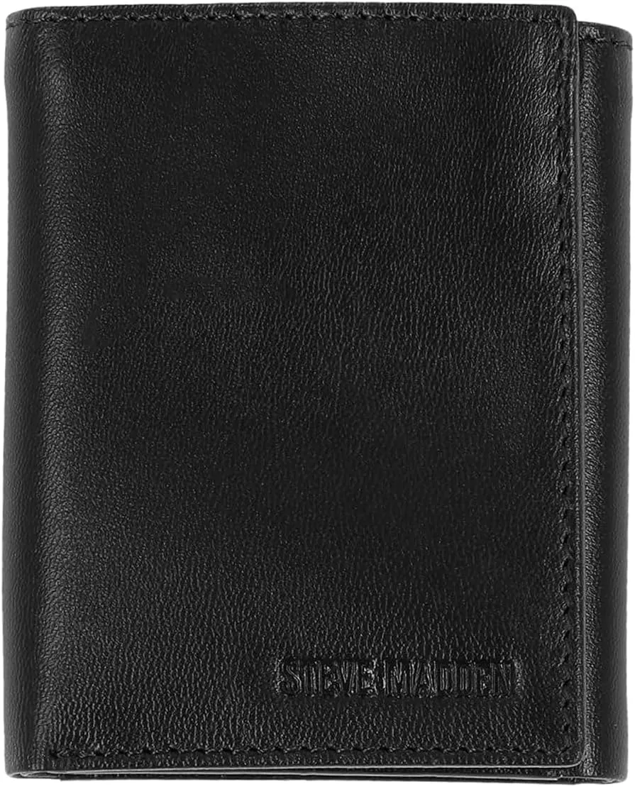 imageSteve Madden Mens RFID Trifold Wallet with Id WindowBlack