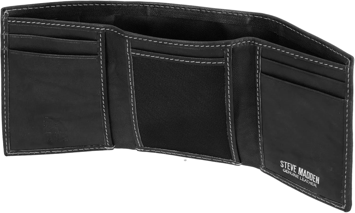 imageSteve Madden Mens RFID Trifold Wallet with Id WindowBlack Antique