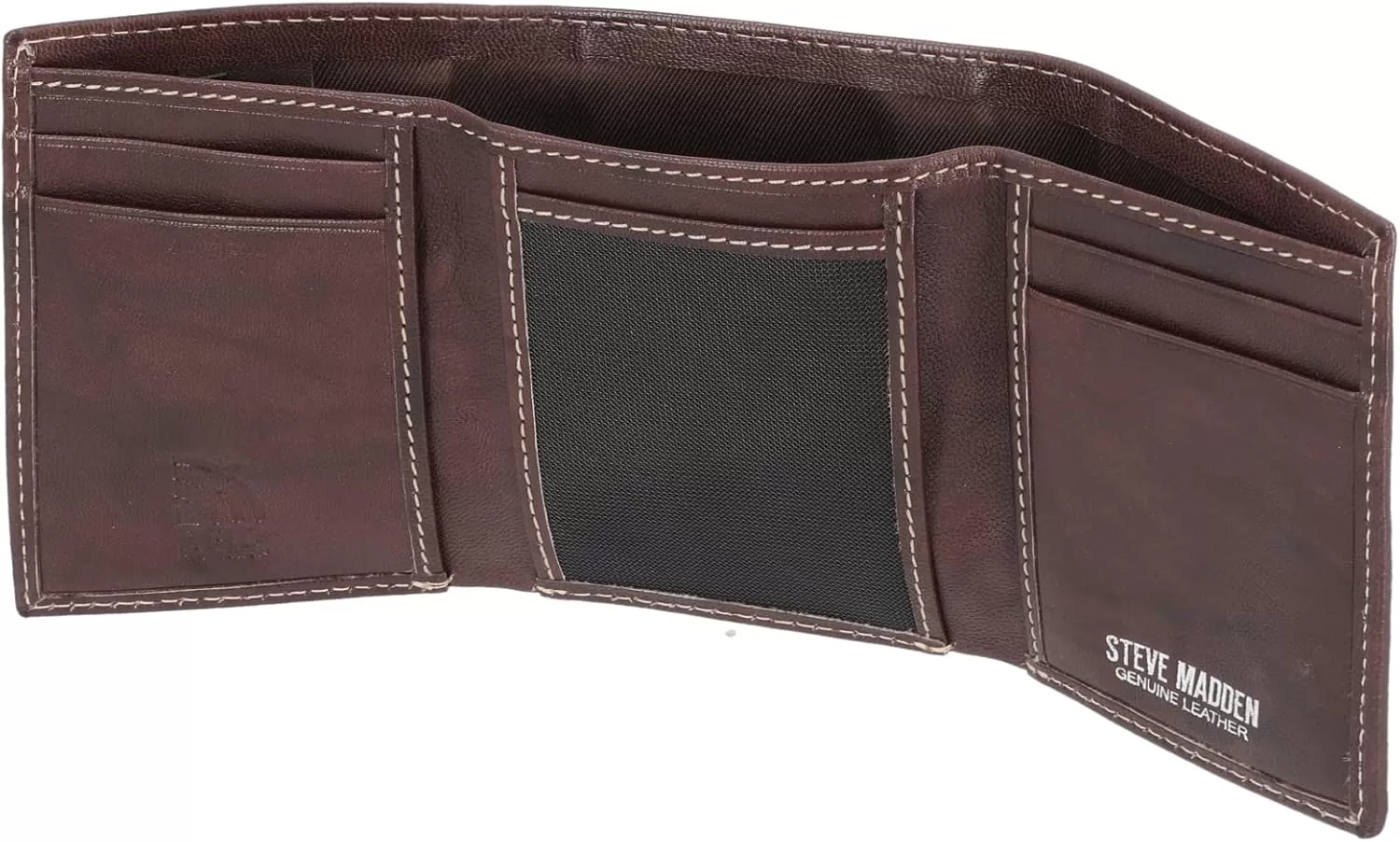 imageSteve Madden Mens RFID Trifold Wallet with Id WindowBrown Antique