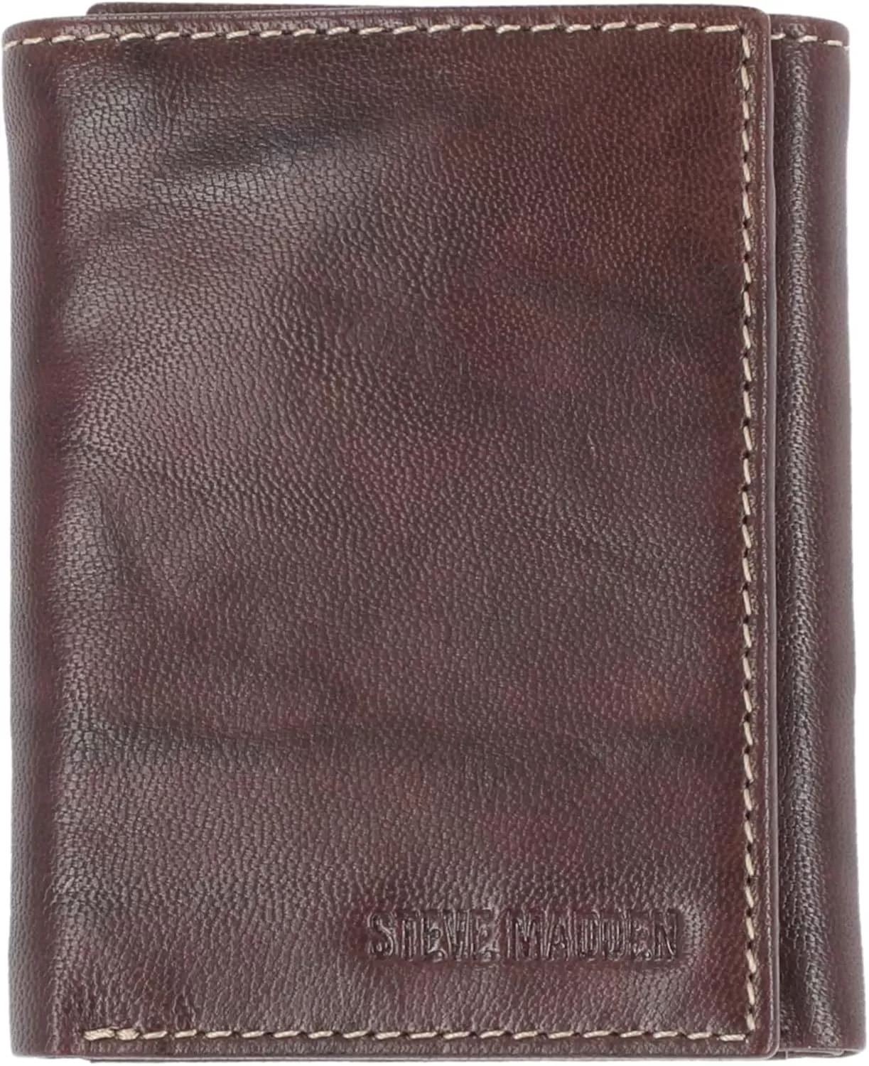 imageSteve Madden Mens RFID Trifold Wallet with Id WindowBrown Antique