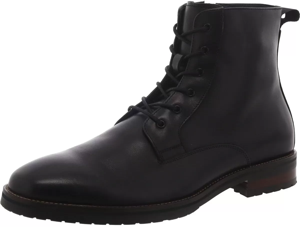 imageSteve Madden Mens Sixtet Combat BootBlack Leather