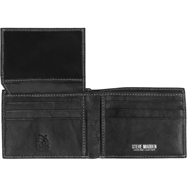 imageSteve Madden Mens Antique Leather Passcase WalletBlack