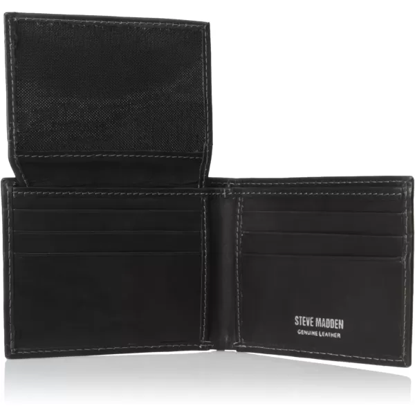 imageSteve Madden Mens Antique Leather Passcase WalletBlack