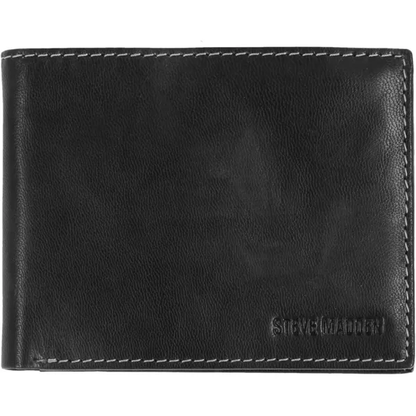 imageSteve Madden Mens Antique Leather Passcase WalletBlack