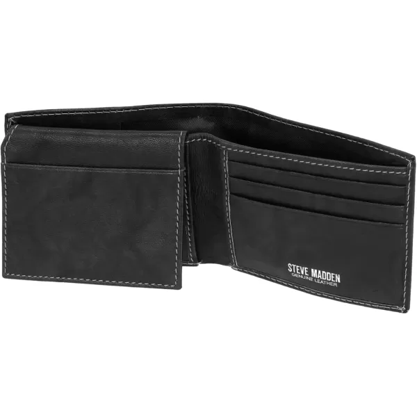 imageSteve Madden Mens Antique Leather Passcase WalletBlack