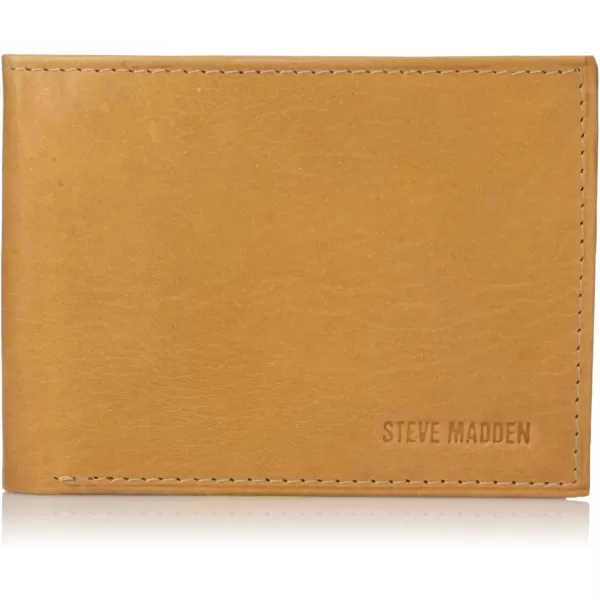 imageSteve Madden Mens Antique Leather Passcase WalletTan