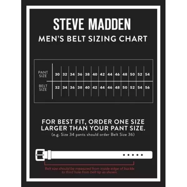 imageSteve Madden Mens Dress Casual Every Day Leather BeltBlackBrown Edge Stitch