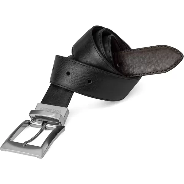 imageSteve Madden Mens Dress Casual Every Day Leather BeltBlackBrown Saffiano