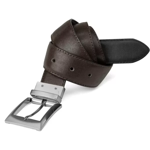 imageSteve Madden Mens Dress Casual Every Day Leather BeltBlackBrown Saffiano