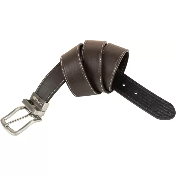 imageSteve Madden Mens Dress Casual Every Day Leather BeltBrownBlack Oil Tanned