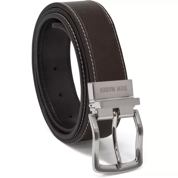imageSteve Madden Mens Dress Casual Every Day Leather BeltBrownBlack Oil Tanned