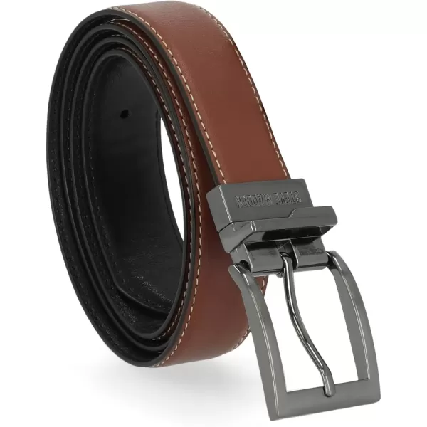 imageSteve Madden Mens Dress Casual Every Day Leather BeltCognacBlack