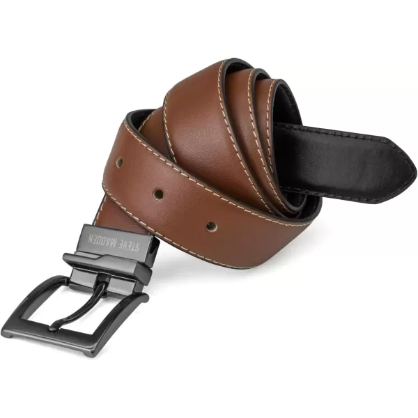 imageSteve Madden Mens Dress Casual Every Day Leather BeltCognacBlack