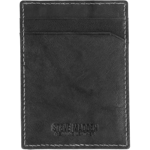 imageSteve Madden Mens Front Pocket Wallet with Money ClipBlack