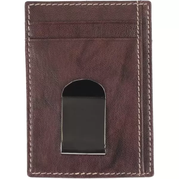imageSteve Madden Mens Front Pocket Wallet with Money ClipBrown