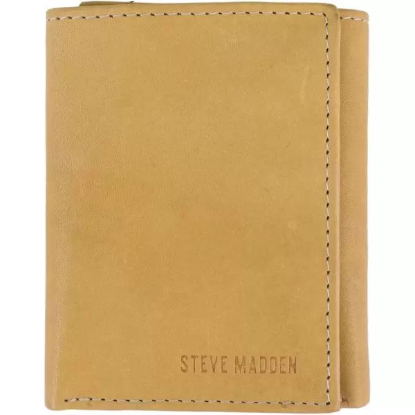 imageSteve Madden Mens RFID Leather Trifold Wallet with Id Window
