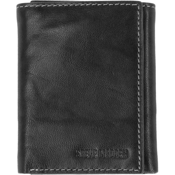 imageSteve Madden Mens RFID Trifold Wallet with Id WindowBlack Antique