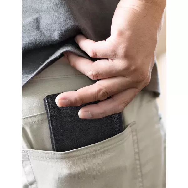 imageSteve Madden Mens RFID Trifold Wallet with Id WindowBlack Smooth Grain
