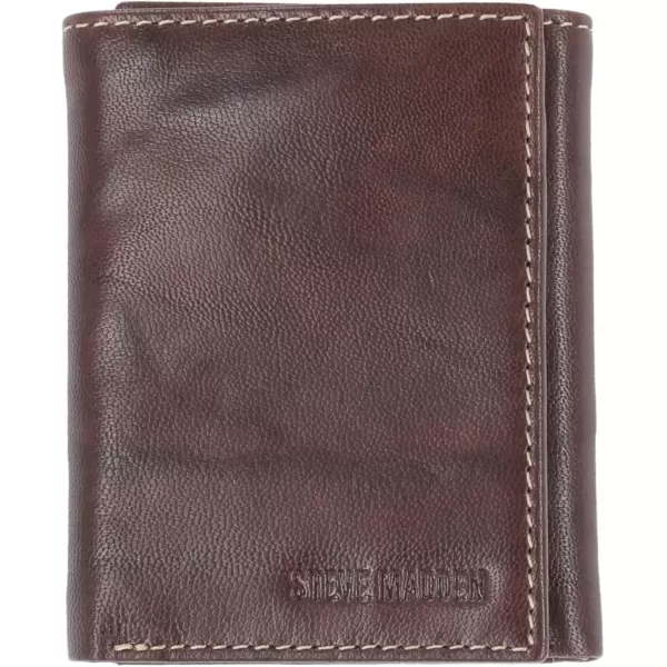 imageSteve Madden Mens RFID Trifold Wallet with Id WindowBrown Antique