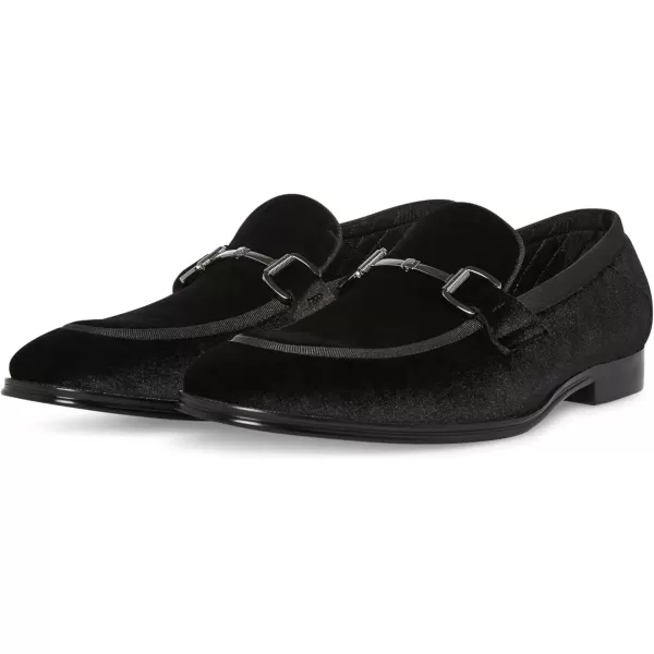 imageSteve Madden Mens Aahron LoaferBlack Velvet WSilver Bit