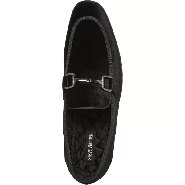 imageSteve Madden Mens Aahron LoaferBlack Velvet WSilver Bit