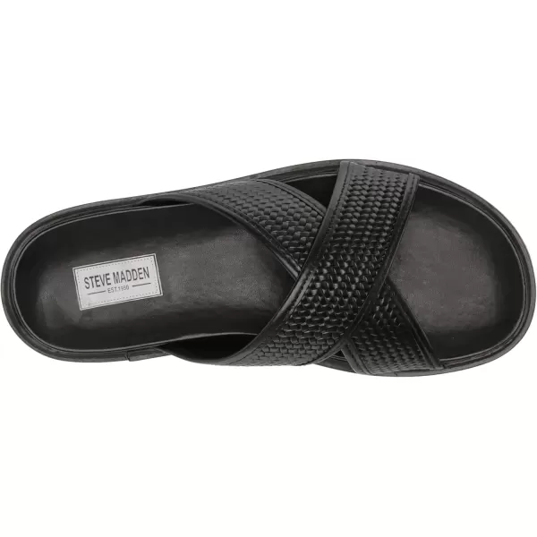 imageSteve Madden Mens Dellta Slide SandalBlack Leat