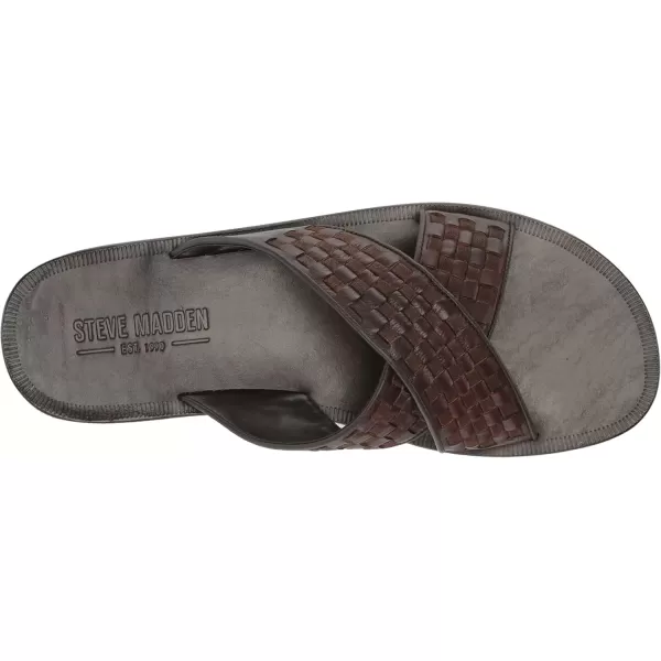 imageSteve Madden Mens Lukke Slide SandalBrown Leather